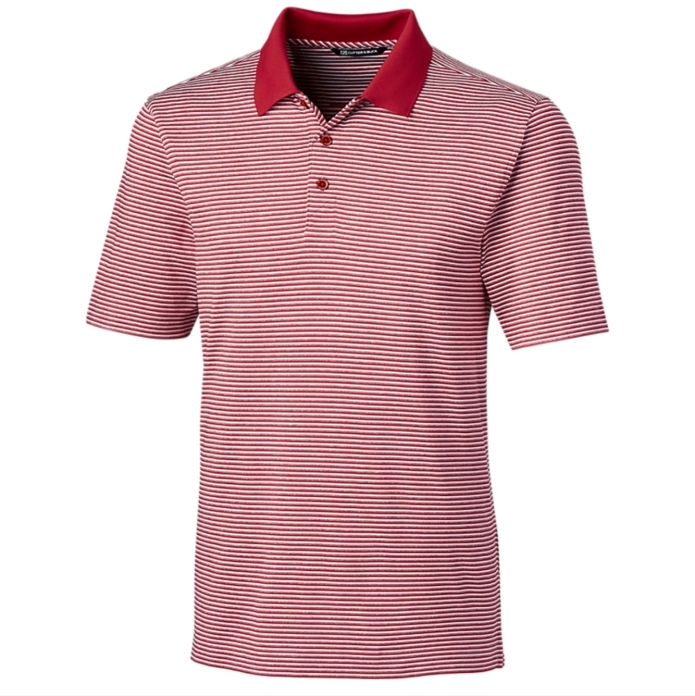 Cutter & Buck drytec red and white stripe polo shirt size small